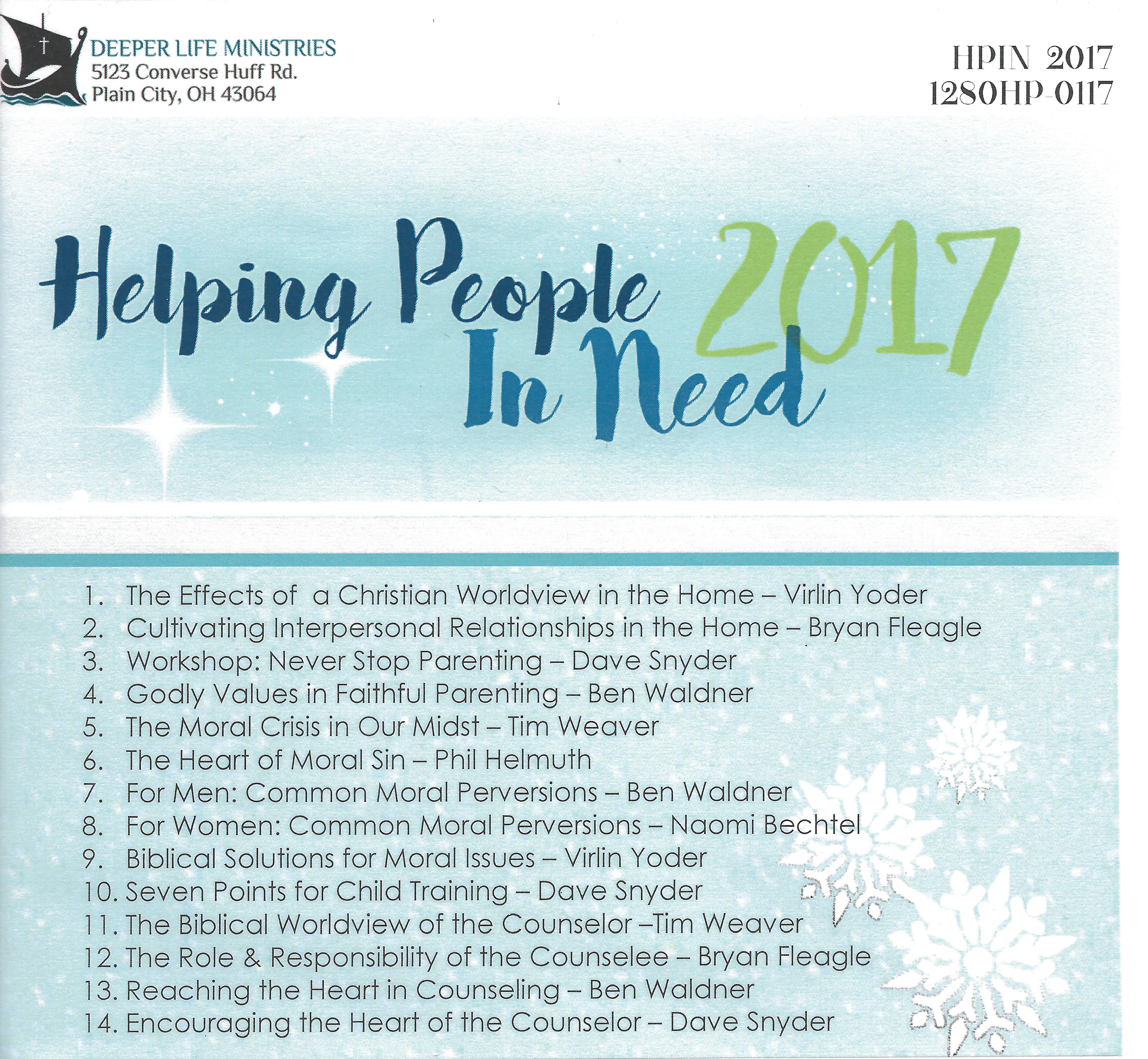HELPING PEOPLE IN NEED SEMINAR 2017 Various Speakers